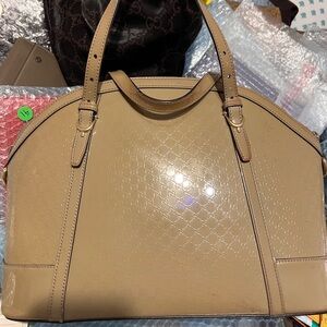 Gucci Guccissima Glossy Beige Satchel